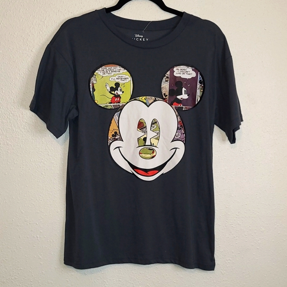Mickey Mouse Cosmic Graphic T-Shirt Grey  Size Medium NWOT
